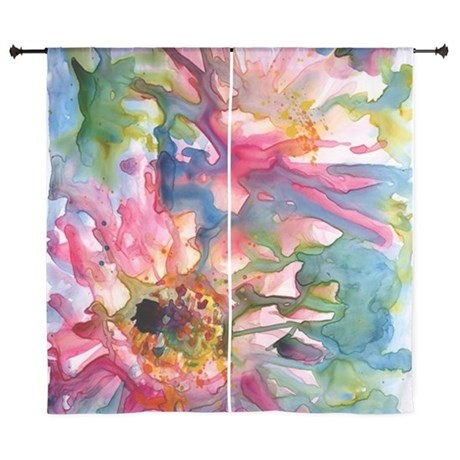 460x460 Cactus Flowers Watercolor Curtains By Watercolors - Watercolor Curtains