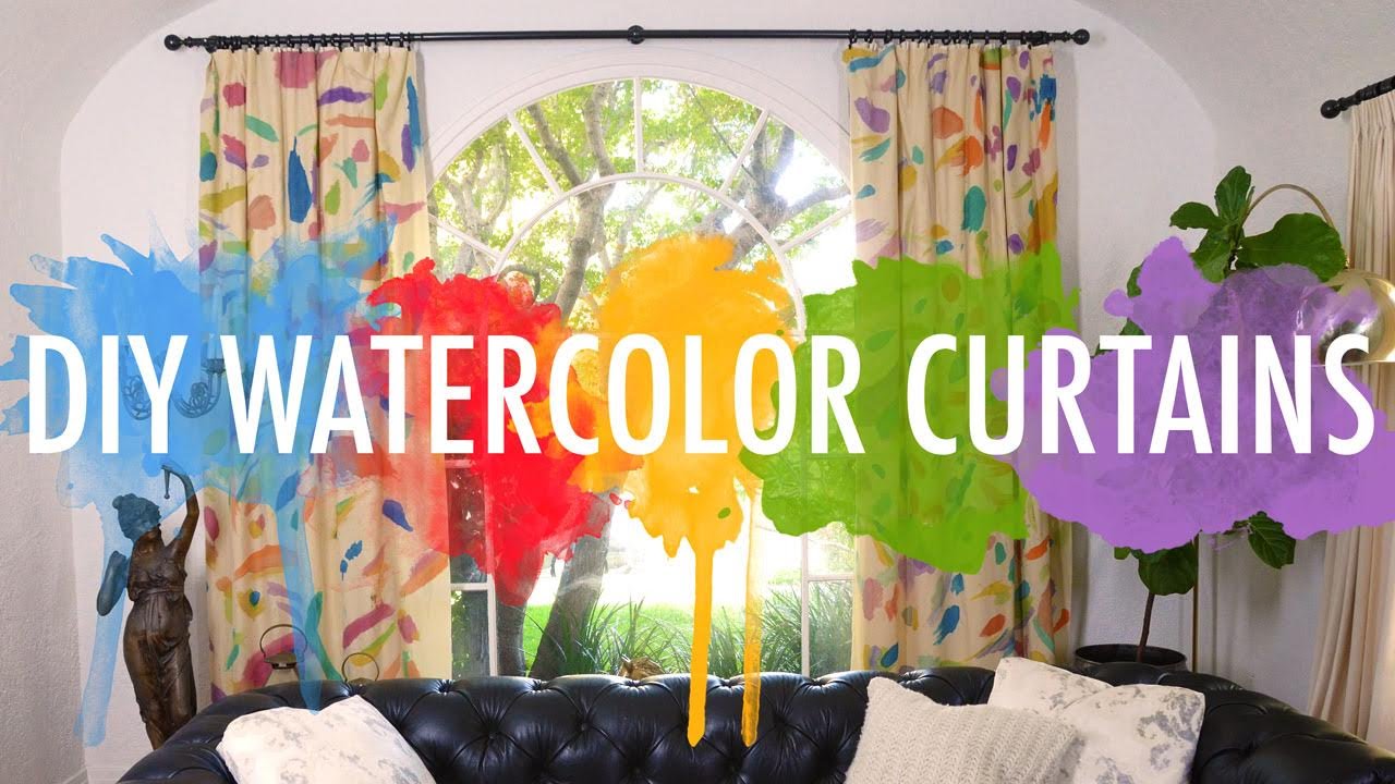 1280x720 Diy Watercolor Curtains Mr Kate - Watercolor Curtains