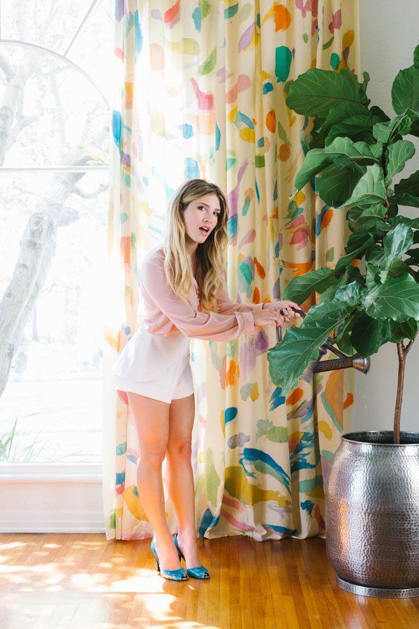 600x900 Diy Watercolor Curtains From A Hot Glue Gun Mess Mr. Kate Diy - Watercolor Curtains