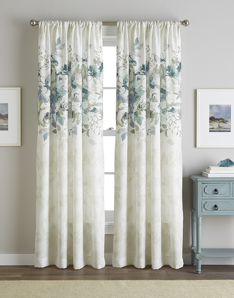 788x1000 Watercolor Floral Flip Over Curtain Panel - Watercolor Curtains