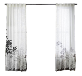 329x305 Watercolor Landscape Curtain Decorist - Watercolor Curtains