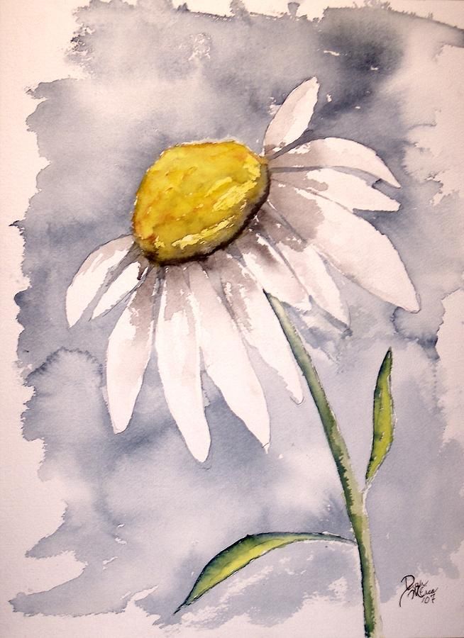 654x900 Imagen Relacionada Acuarelas Daisy Painting - Watercolor Daisy Paintings
