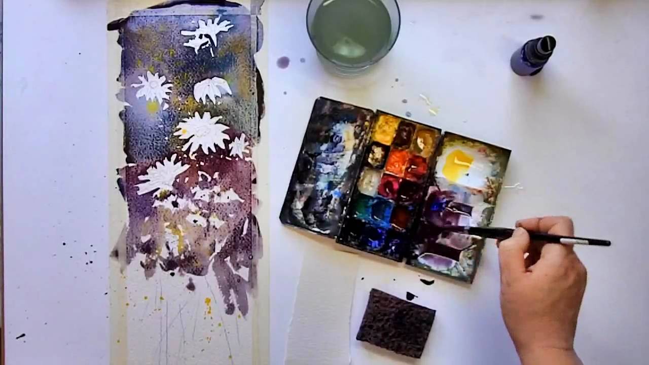 1280x720 Watercolor Painting Demonstration Wild Daisies Vinita Pappas - Watercolor Daisy Paintings