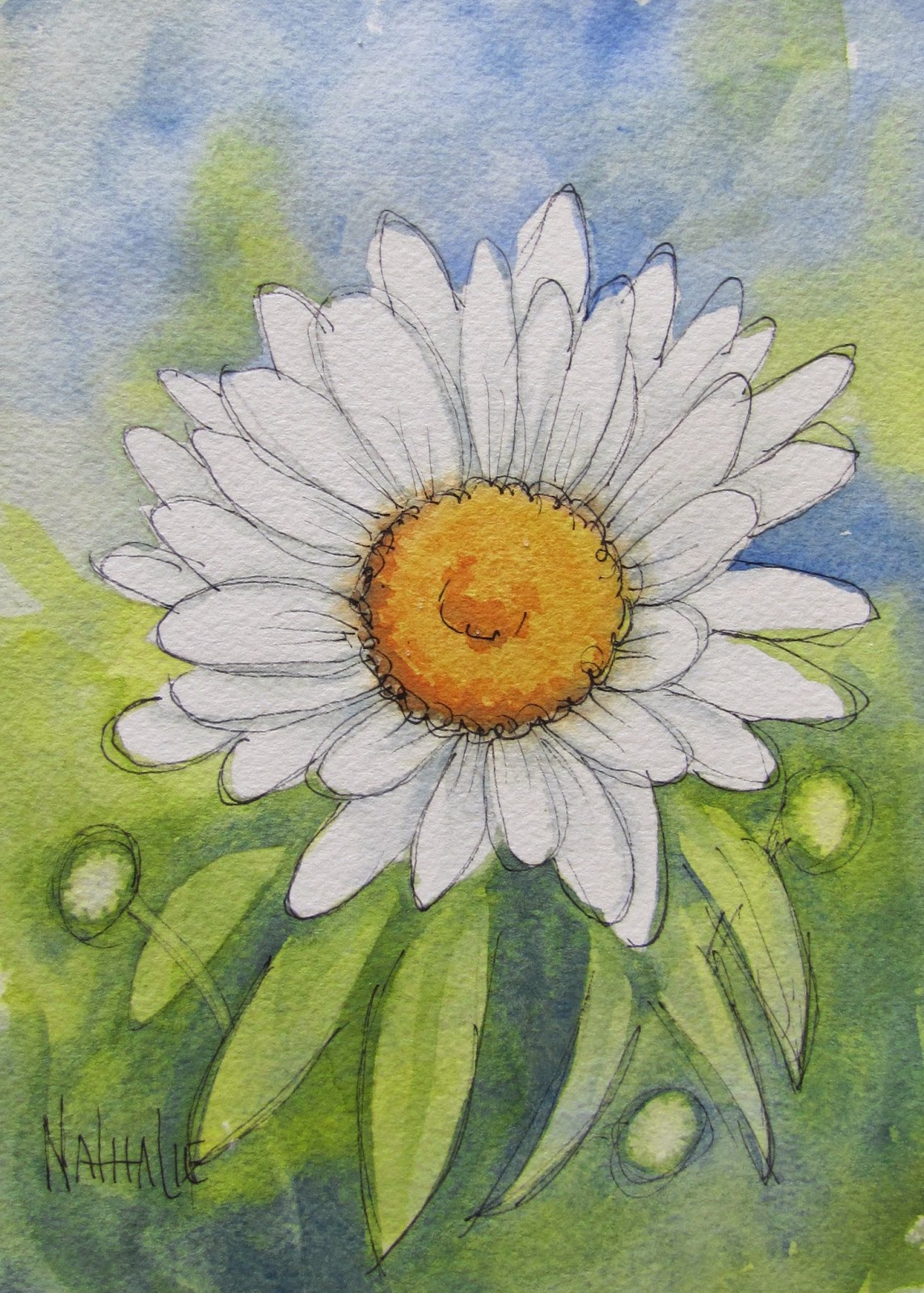 1143x1600 Artists Of Texas Contemporary Paintings And Art Watercolor Daisy - Watercolor Daisy Paintings