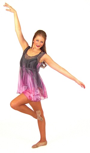 300x510 Greypink Sheer Watercolor Overdress The Costume Closet - Watercolor Dance Costumes