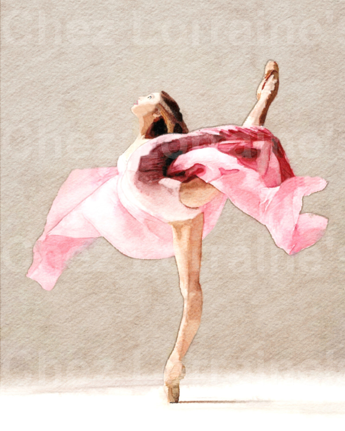 1200x1500 Swirling A Ballet Dance Watercolor Fine Art Print, Home Decor For - Watercolor Dance Dress