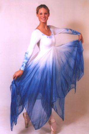 300x451 Watercolor Floor Length Double Handkerchief Dress (Wc Fl Hkd - Watercolor Dance Dress