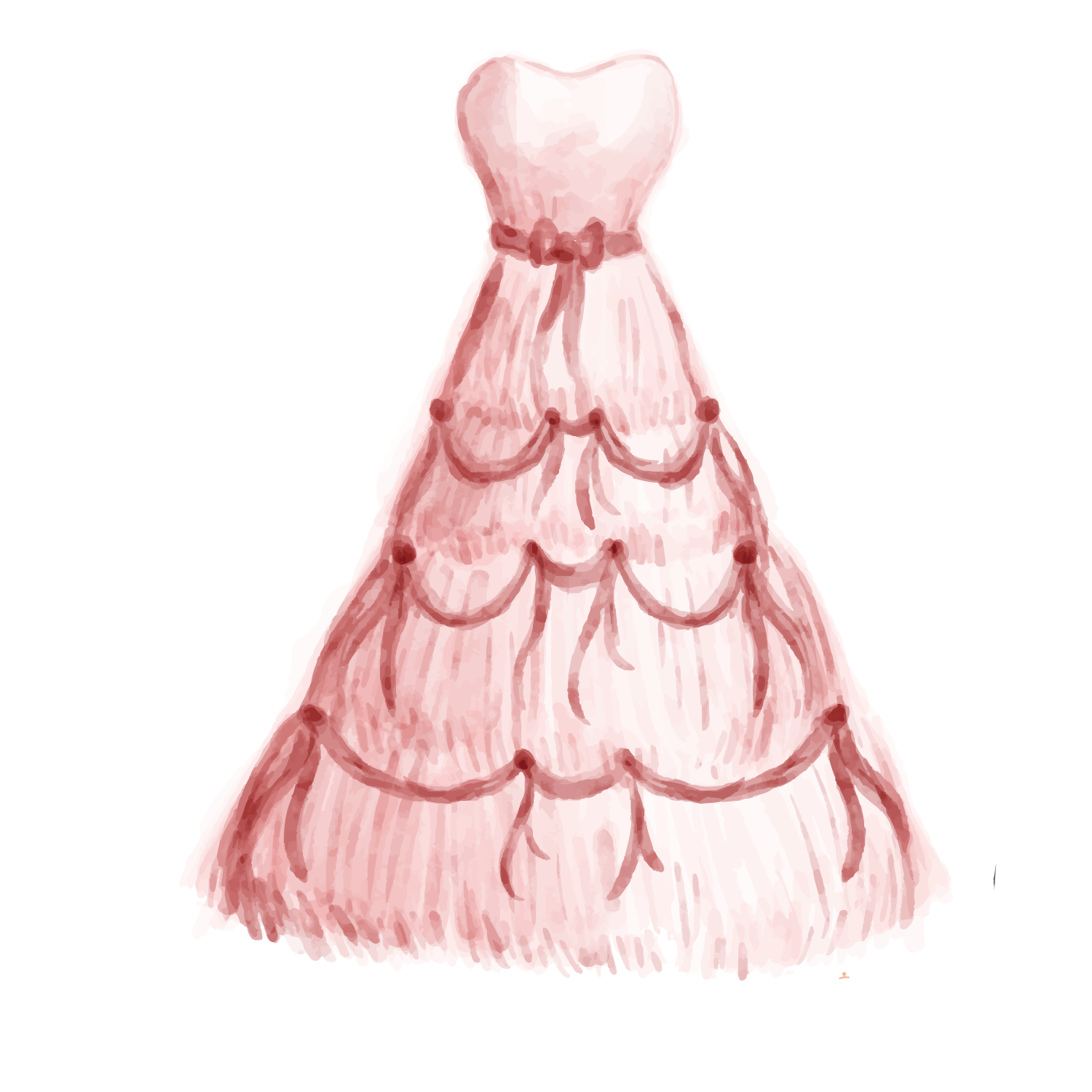 1500x1500 Wedding Watercolor Painting Suit Clothing - Watercolor Dance Dress