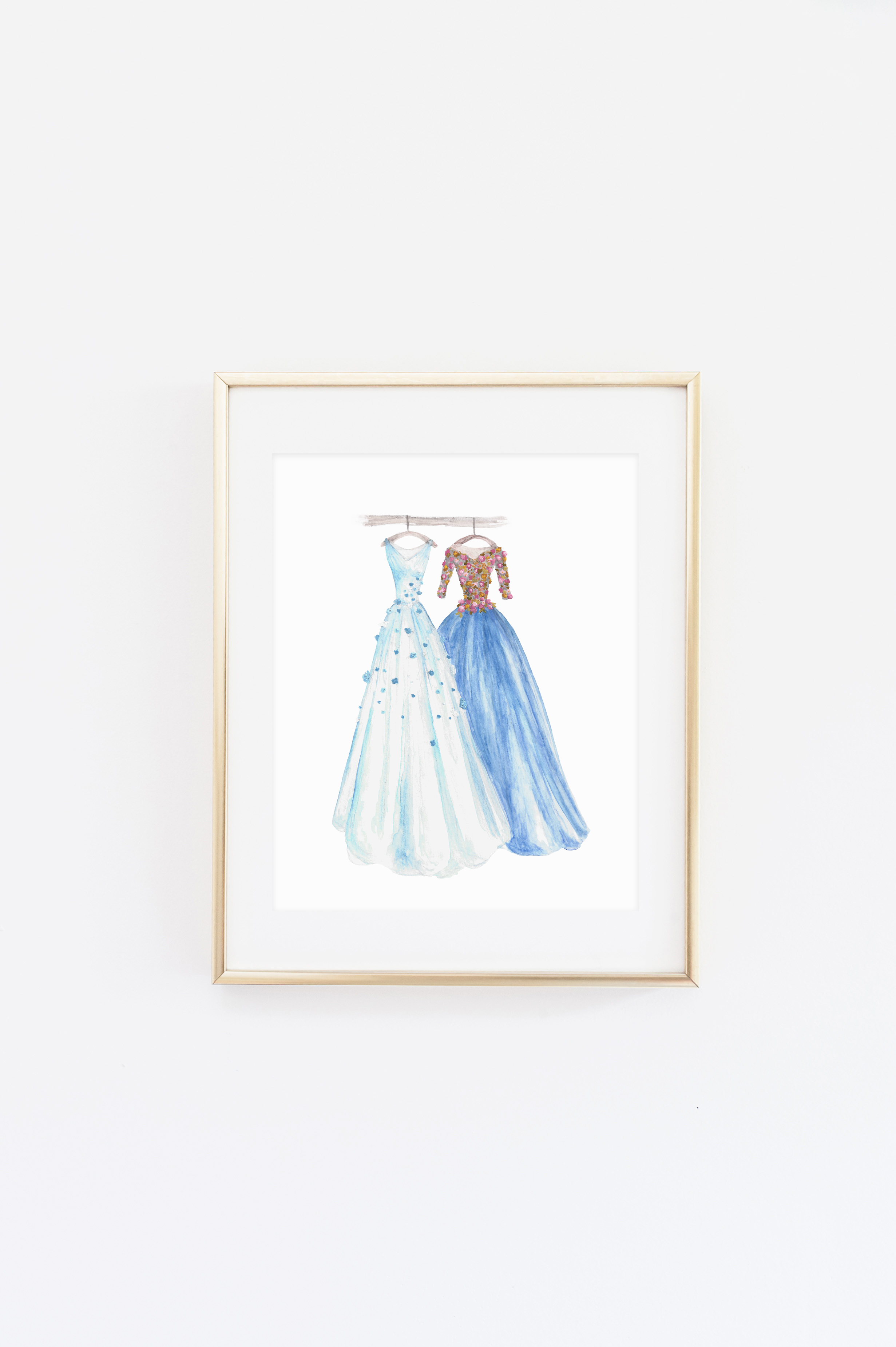 2462x3700 Blue Dresses Watercolor Print Little Moon Dance Online Store - Watercolor Dance Dress