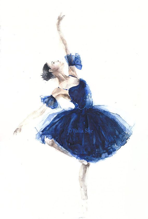 570x843 Original Watercolor Ballerina Ballet Watercolor By Yuliasheart - Watercolor Dancer