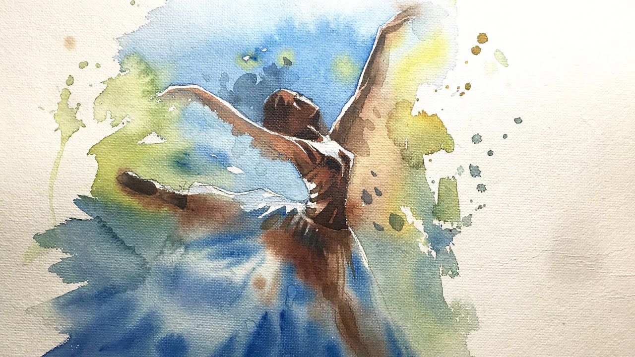 1280x720 Watercolor Painting Of Ballet Dancer. - Watercolor Dancer