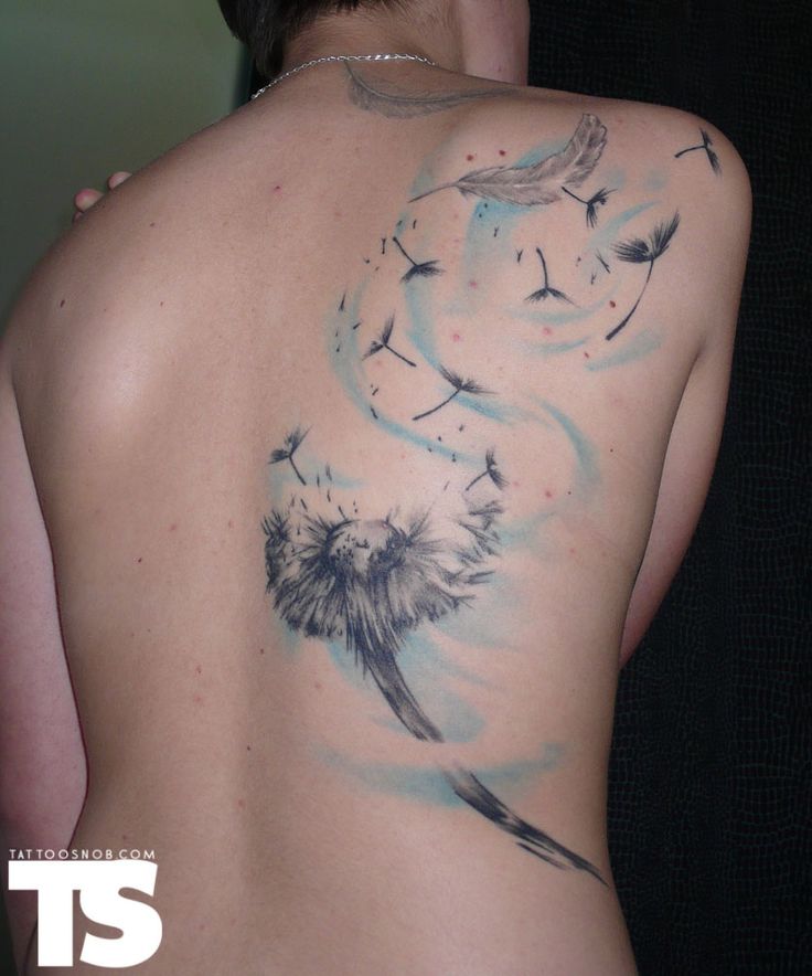 Watercolor Dandelion Tattoo