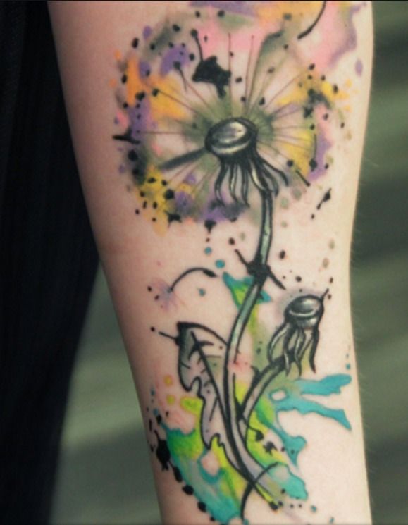 579x745 This Is The Closest I Have Found So Far As To What I Want My - Watercolor Dandelion Tattoo
