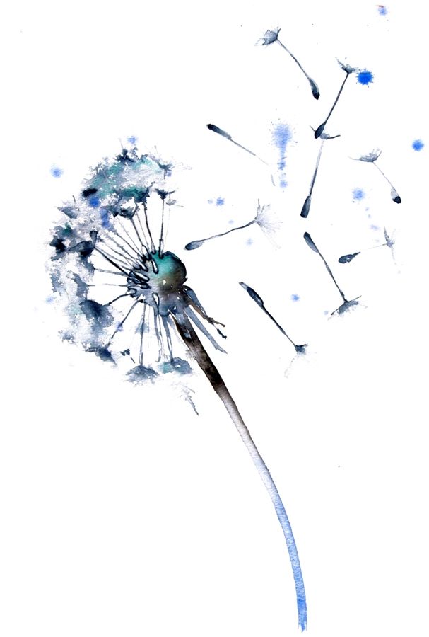 607x900 Watercolor Painting Dandelion Watercolor Dandelion Tattoo - Watercolor Dandelion Tattoo