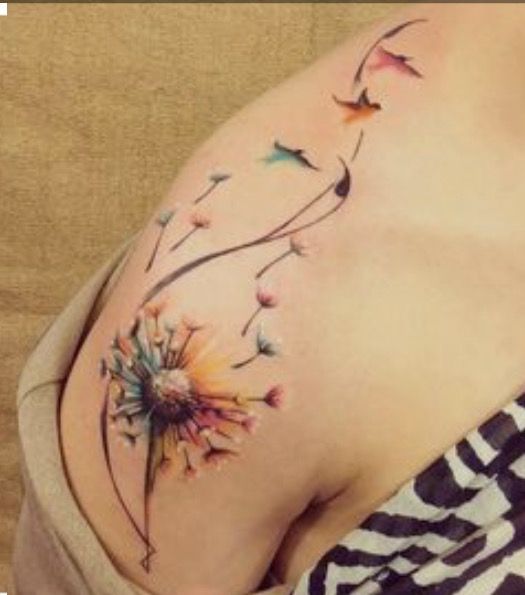 525x595 Watercolor Dandelion Tattoo Tattoos Watercolor - Watercolor Dandelion Tattoo