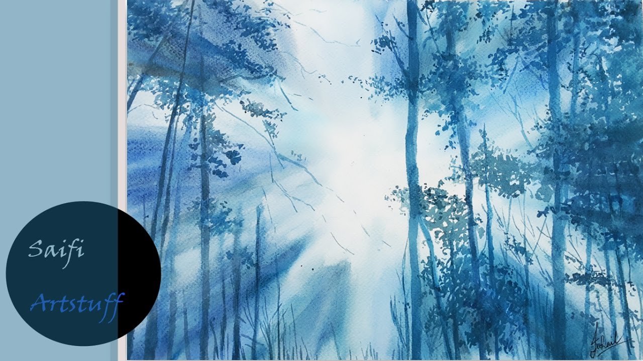 1280x720 Deep Dark Forest Using 2 Watercolors Saifi Artstuff - Watercolor Dark Forest