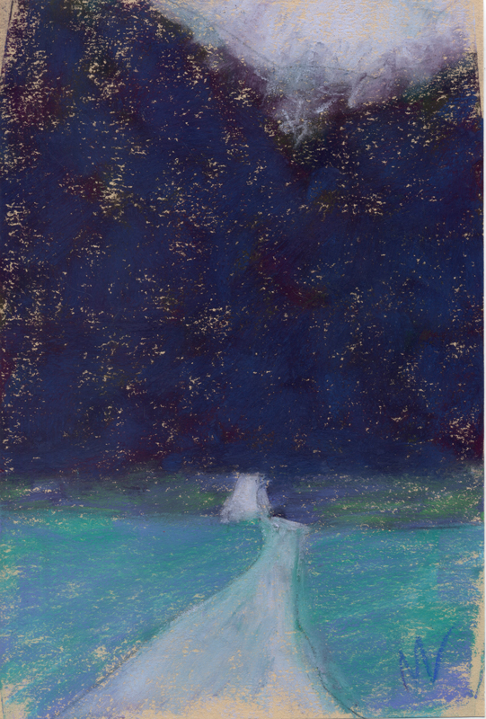 541x800 Towards The Dark - Watercolor Dark Forest