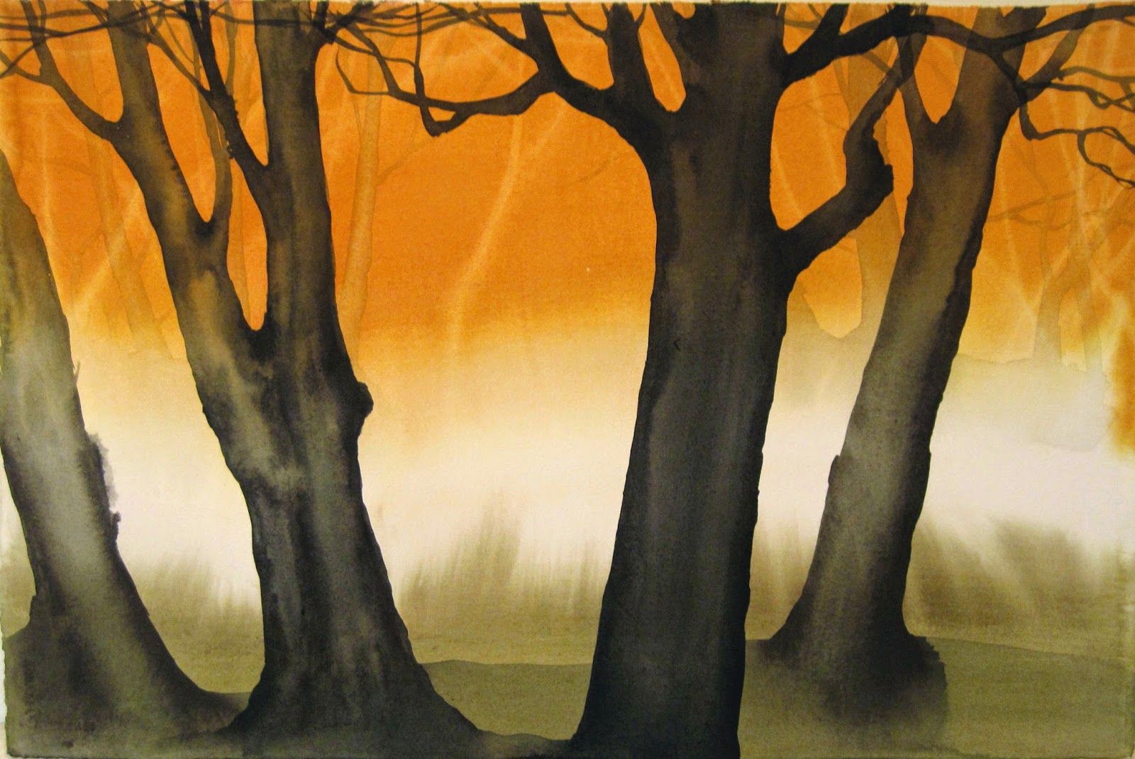 1600x1070 Dark Forest Watercolor - Watercolor Dark Forest