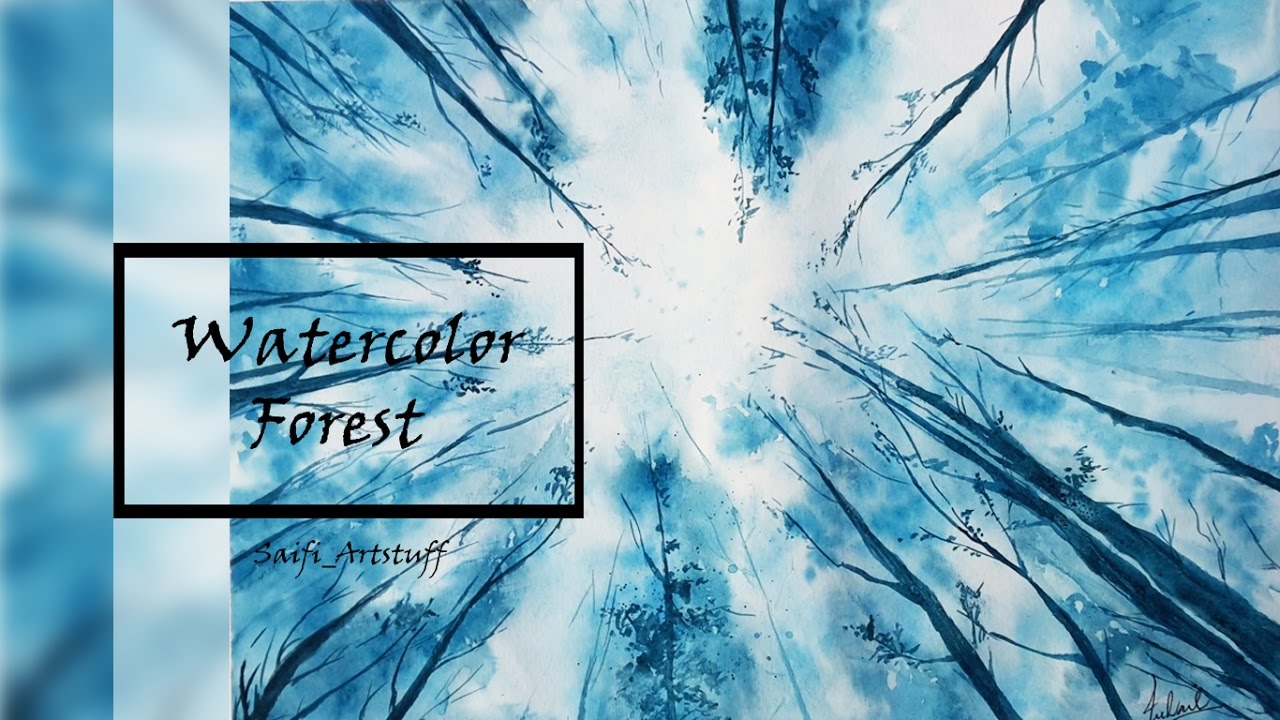 1280x720 Dark Forest Watercolor Painting Saifi Arts - Watercolor Dark Forest