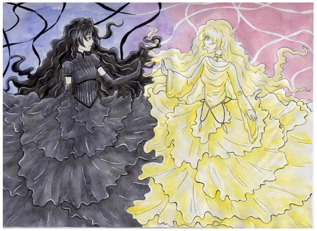 1020x743 Light And Dark Watercolor By Foxxeh - Watercolor Dark To Light