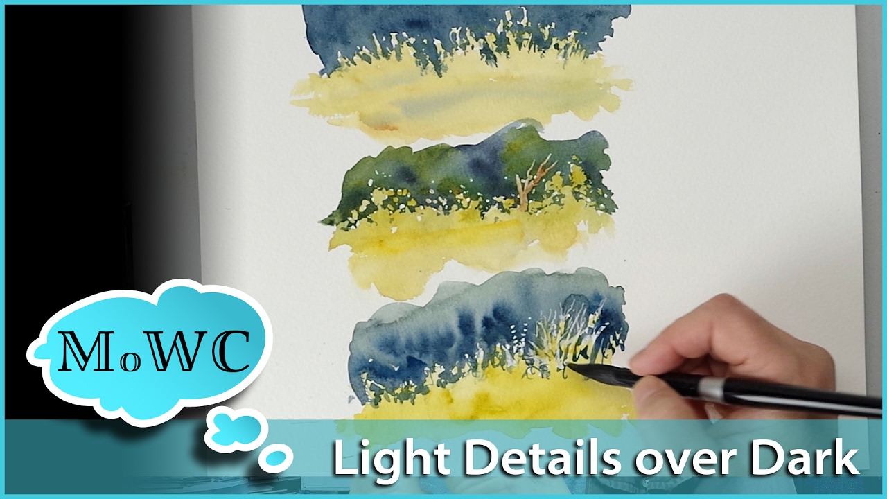 1280x720 Painting Light Foliage Over Dark Backgrounds In Watercolor - Watercolor Dark To Light