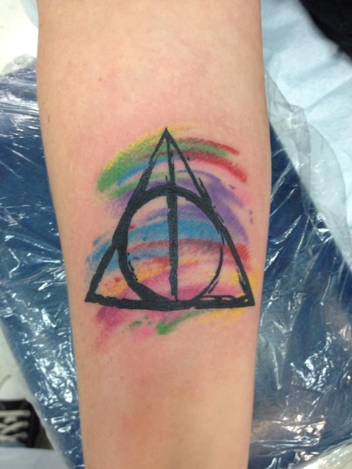 Watercolor Deathly Hallows