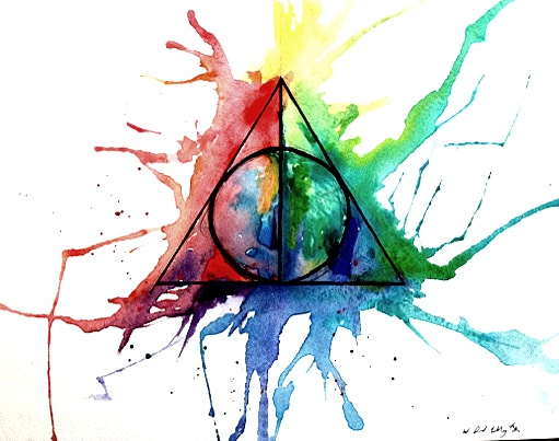 511x403 Deathly Hollows Watercolor (Oc) - Watercolor Deathly Hallows