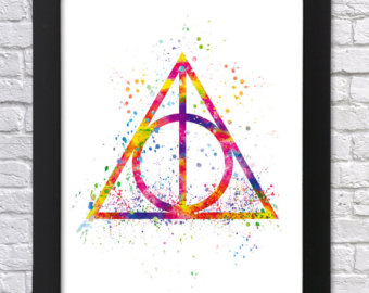 340x270 Deathly Hallows Art Etsy - Watercolor Deathly Hallows