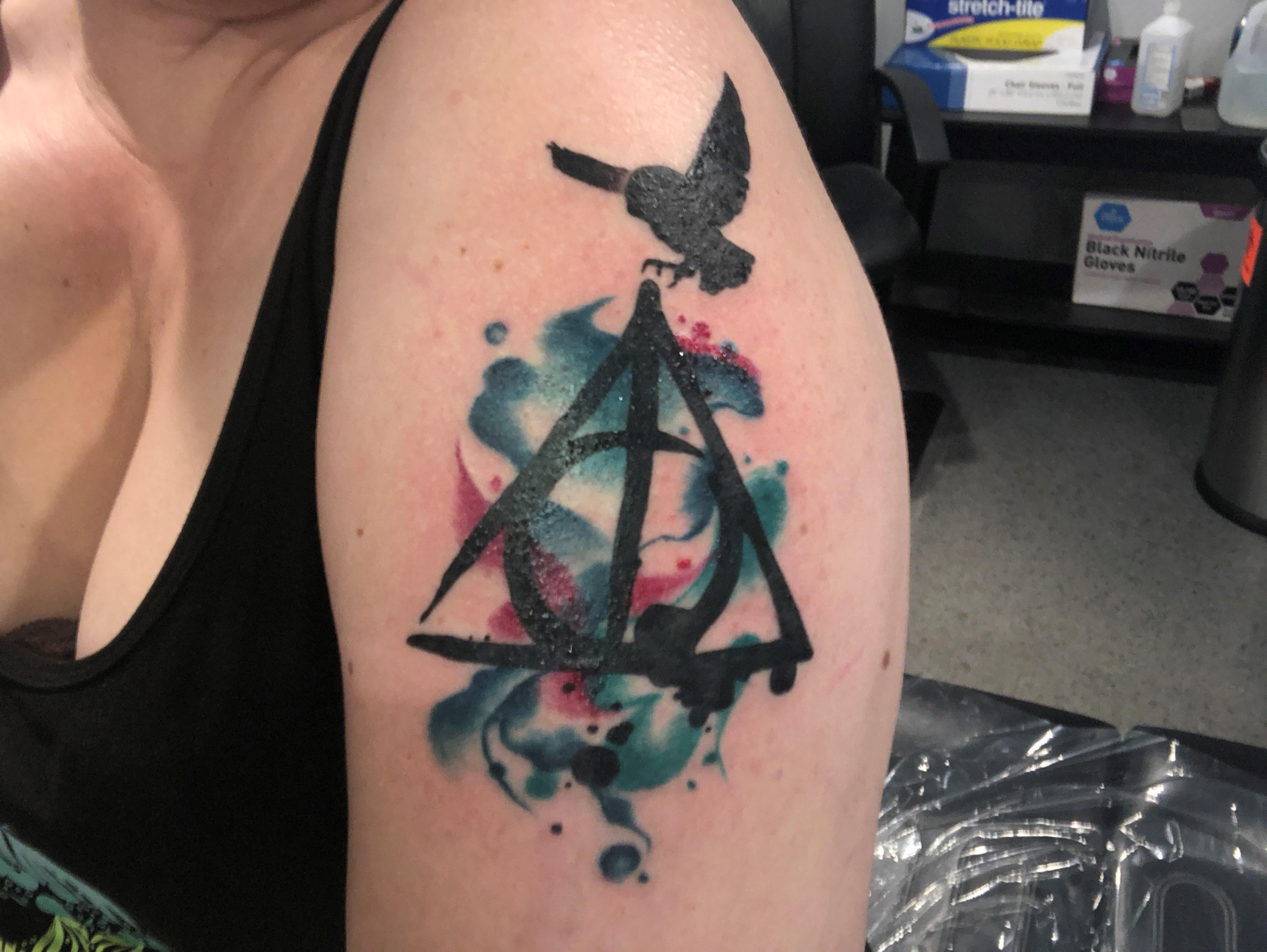 3088x2320 Deathly Hallows Watercolor Tattoo Harry Potter - Watercolor Deathly Hallows