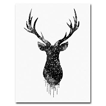 355x355 Style - Watercolor Deer Head