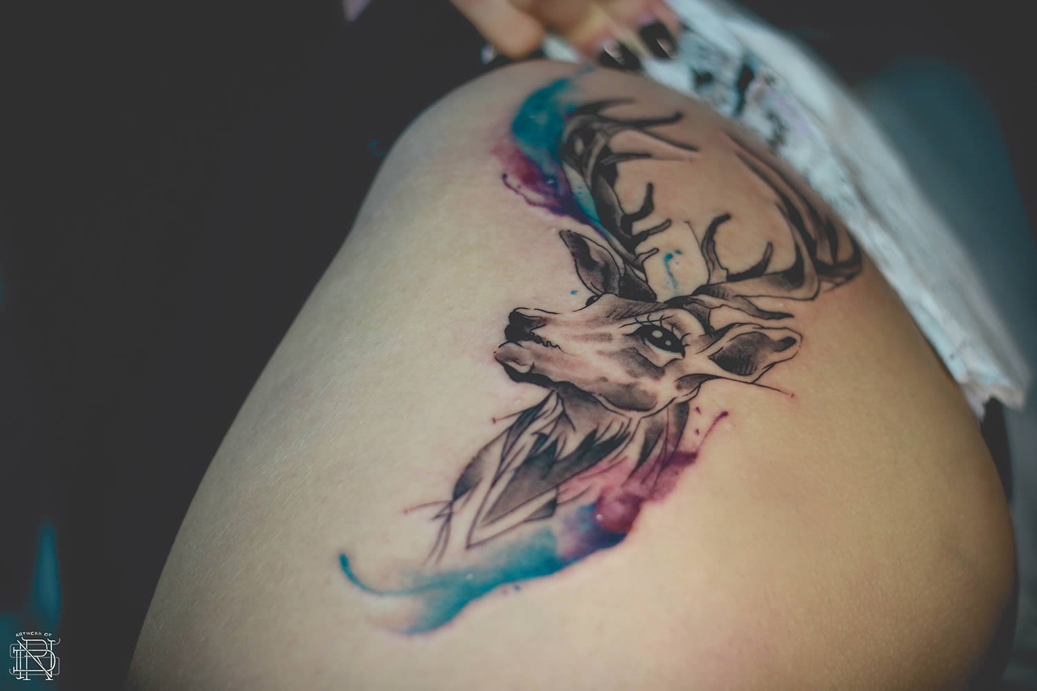 1500x1000 Interview With Watercolor Tattooer Dener Silva Scene360 - Watercolor Deer Tattoo