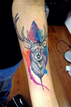 236x355 Resultado De Imagen Para Tatuajes Geometricos De Animales Deer - Watercolor Deer Tattoo