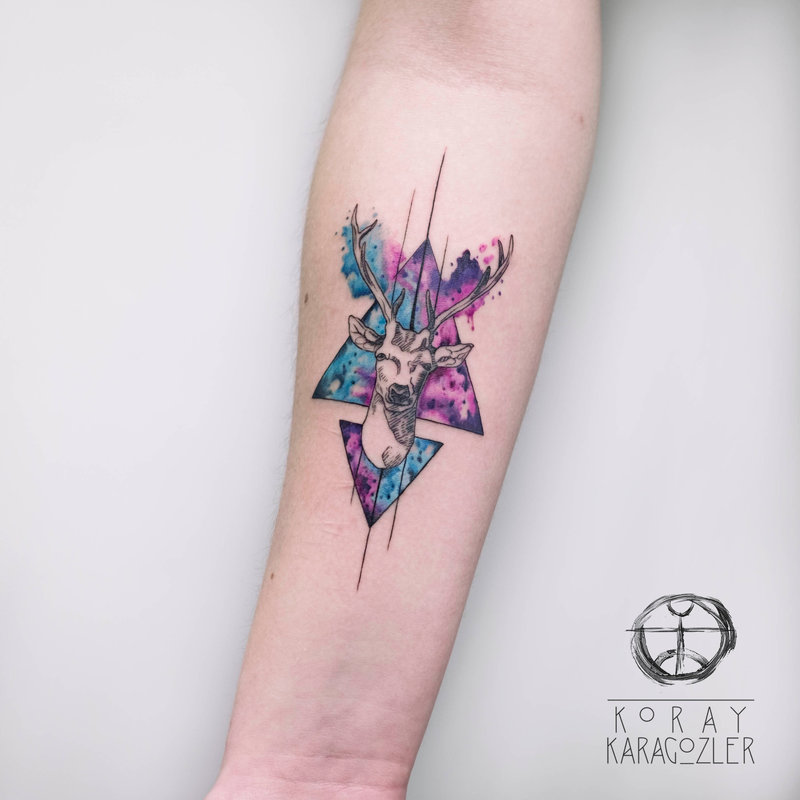 800x800 Watercolor Deer By Koraykaragozler - Watercolor Deer Tattoo