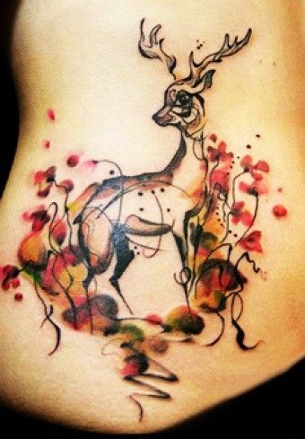 340x489 Watercolor Tattoo Best Watercolor Tattoo Abstract Watercolor - Watercolor Deer Tattoo