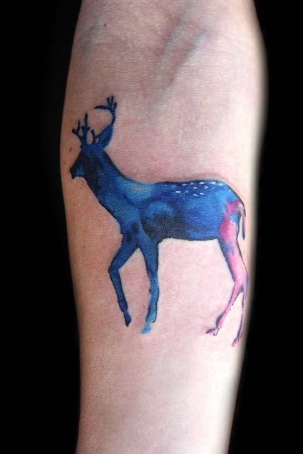 600x900 Deer - Watercolor Deer Tattoo