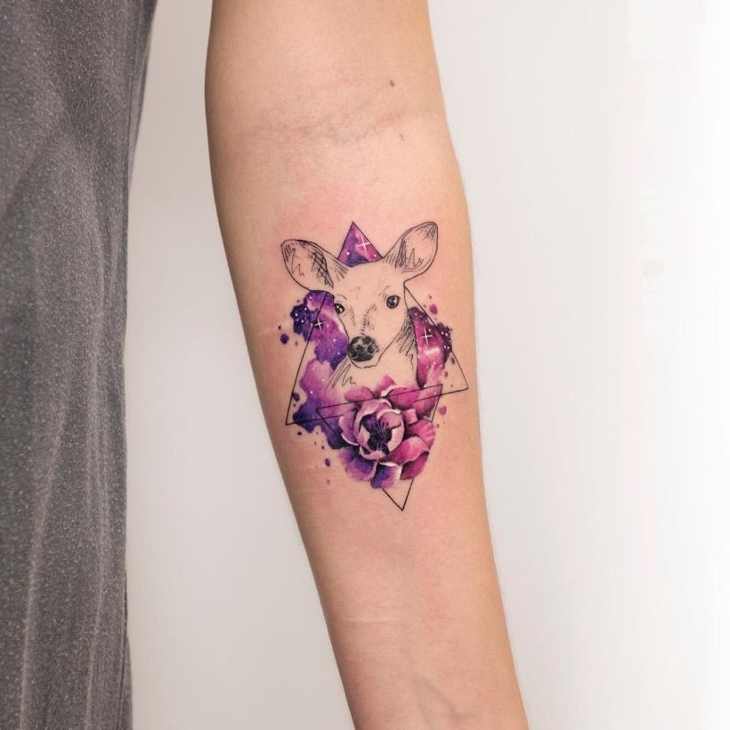 820x820 Watercolor Deer Tattoo Koray Karagozler (19c) - Watercolor Deer Tattoo