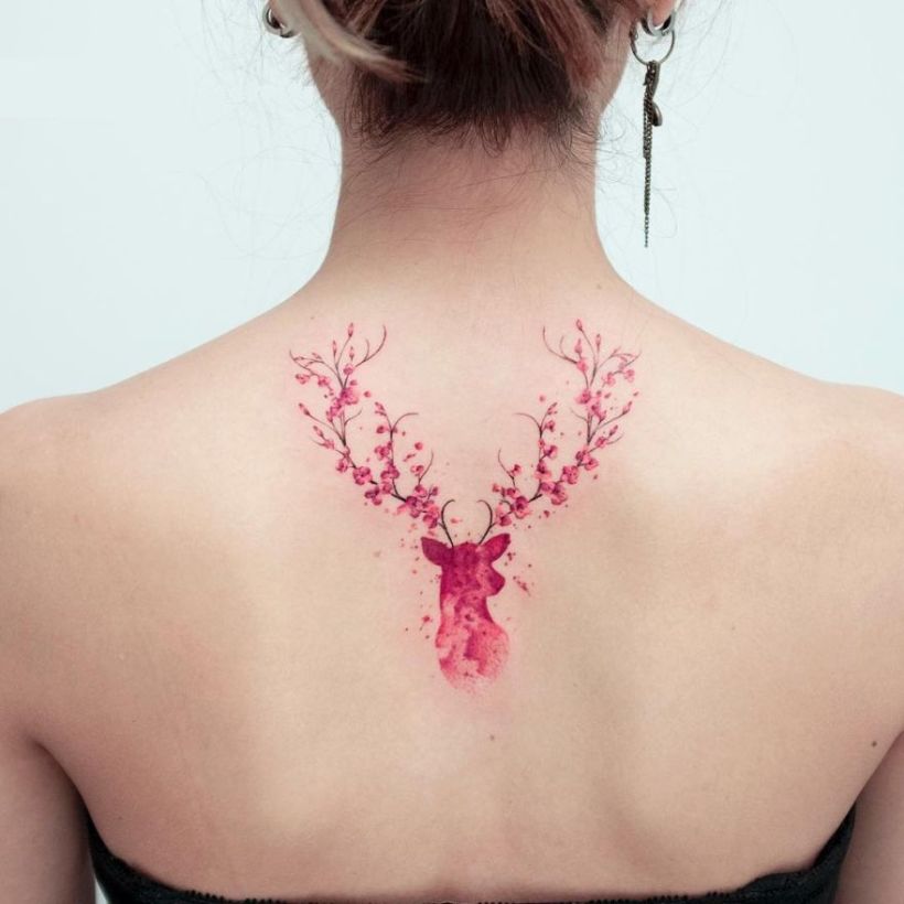 820x820 Watercolor Deer Tattoo Koray Karagozler (5) - Watercolor Deer Tattoo