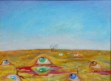 375x274 Desert Landscape, Eyes, Trees, Landscape, Desert, Painting By - Watercolor Desert Landscape