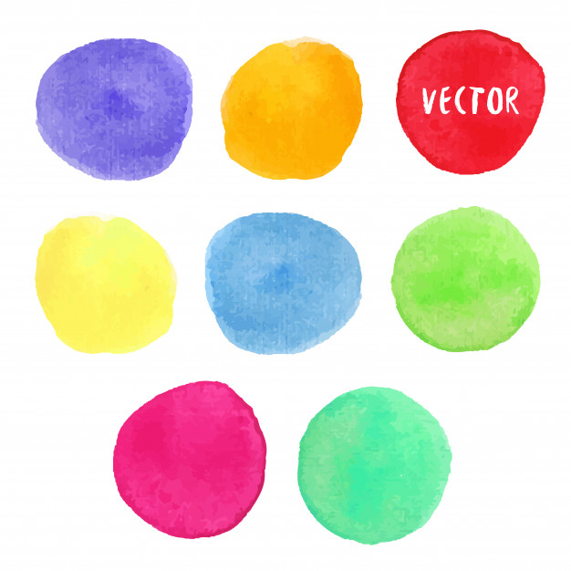 626x626 Colorful Watercolor Design Elements. Vector Watercolor Circle - Watercolor Design Elements