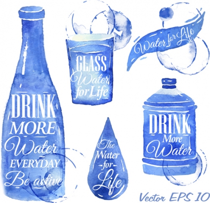 425x412 Water Design Elements Watercolor Vector Free Vectors Ui Download - Watercolor Design Elements
