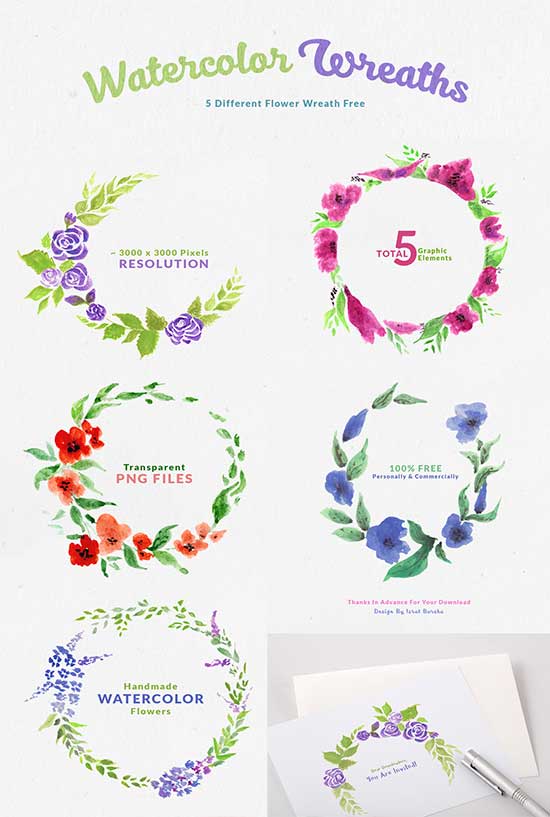 550x817 Watercolor Design Elements For Creating Trendy Print And Web Graphics - Watercolor Design Elements