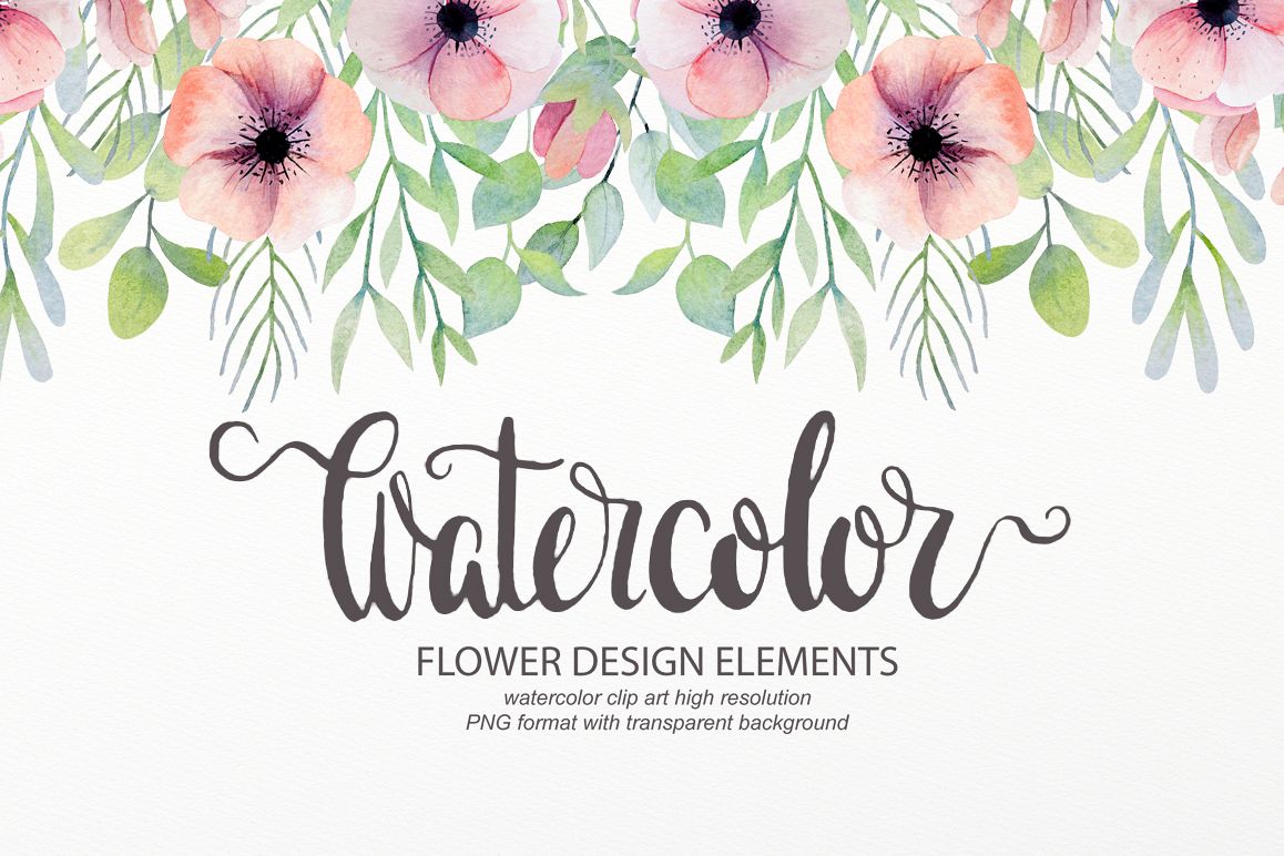 1158x772 Watercolor Floral Design Elements - Watercolor Design Elements
