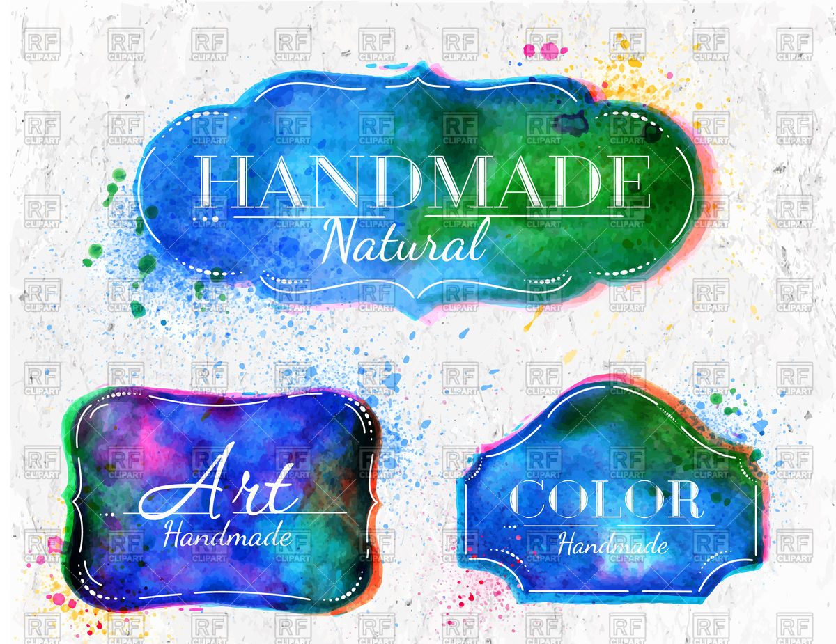 1200x925 Watercolor Labels Design Elements, Vintage Frame Vector Image - Watercolor Design Elements