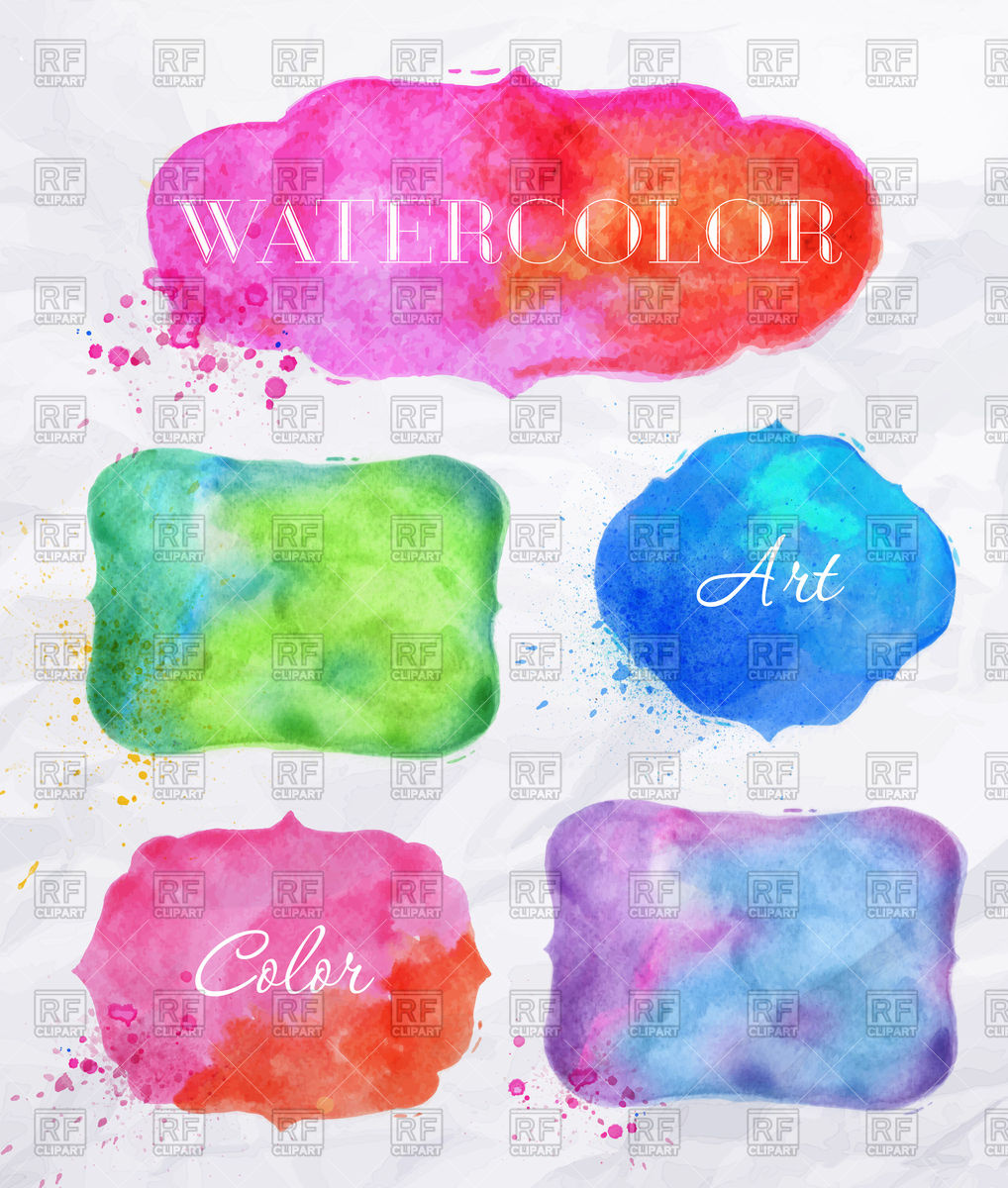 1018x1200 Watercolor Labels Design Elements Vector Image Vector Artwork Of - Watercolor Design Elements