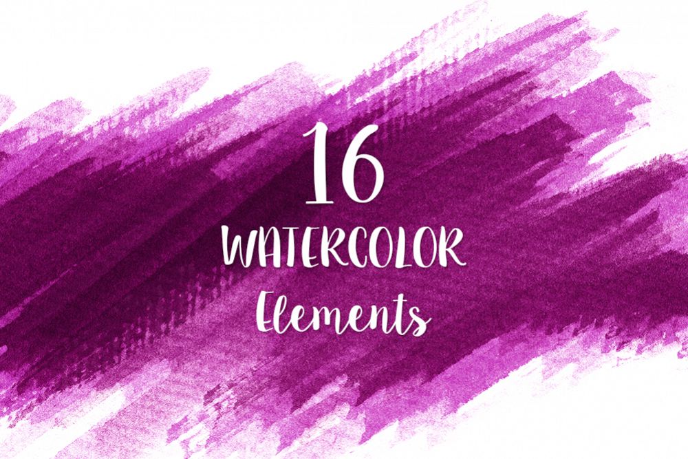 1000x667 16 Pink Watercolor Design Elements - Watercolor Design Elements