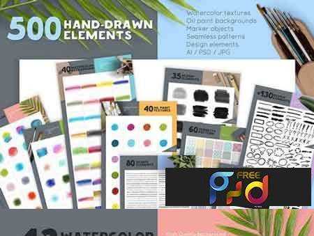 450x339 1801026 Watercolor Design Elements Collection 1901331 Freepsdvn - Watercolor Design Elements