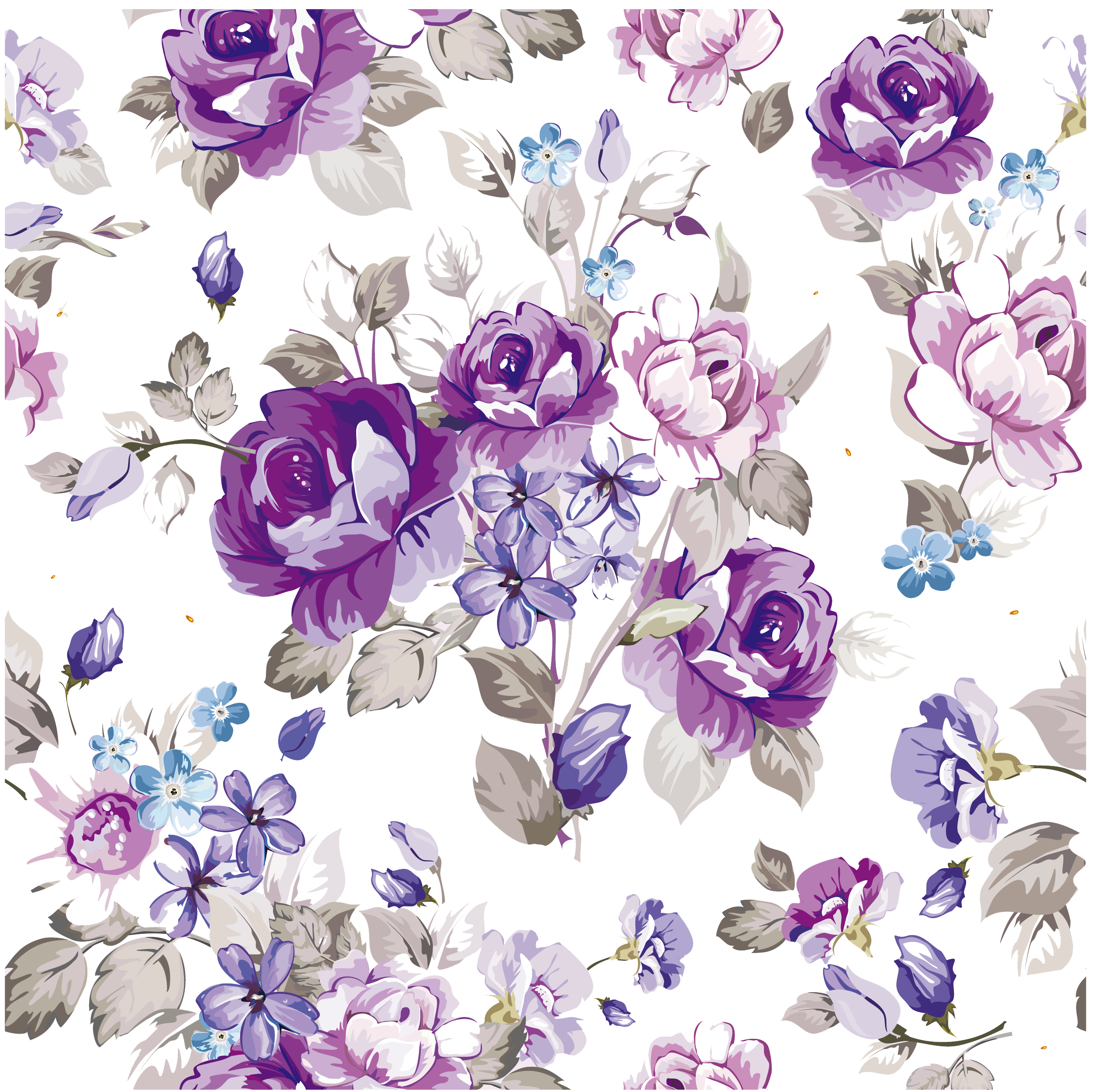 2530x2506 Flower Floral Design Paper Pattern - Watercolor Design Paper