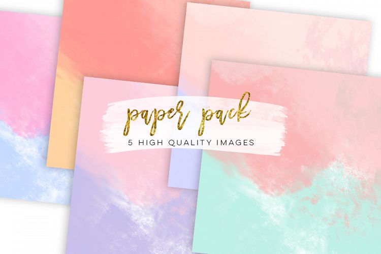 750x500 Ombre Watercolor Digital Paper, Pastel Ombre Digital Paper - Watercolor Design Paper
