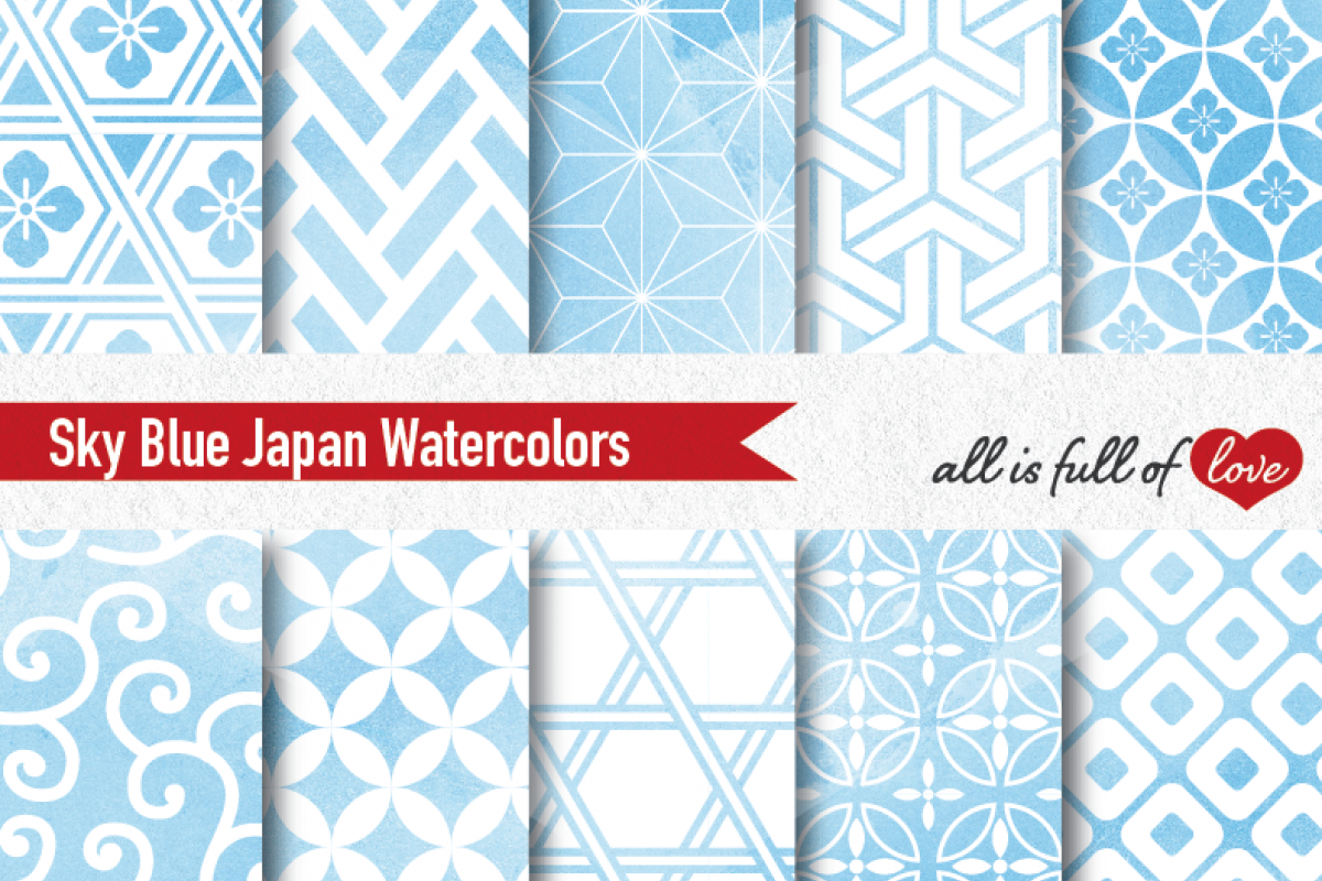 1200x800 Blue Watercolor Digital Paper Japan Background Patterns Soft Blue - Watercolor Design Paper