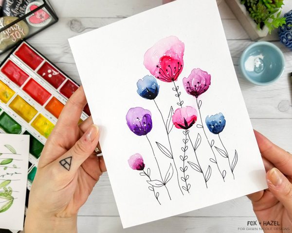 600x480 Easy Watercolor Flowers Step By Step Tutorial Dawn Nicole - Watercolor Designs